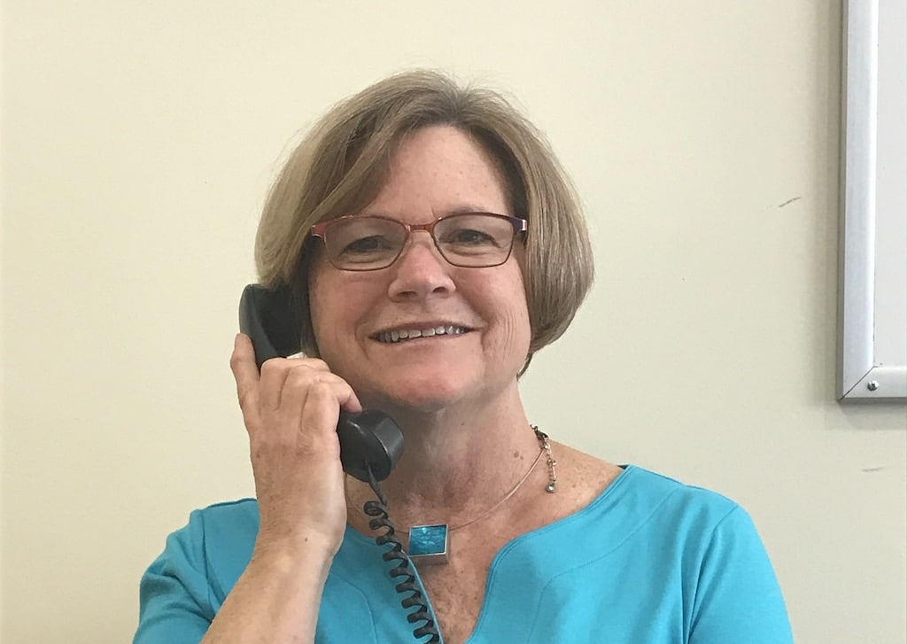 An HAH Volunteer on the phone