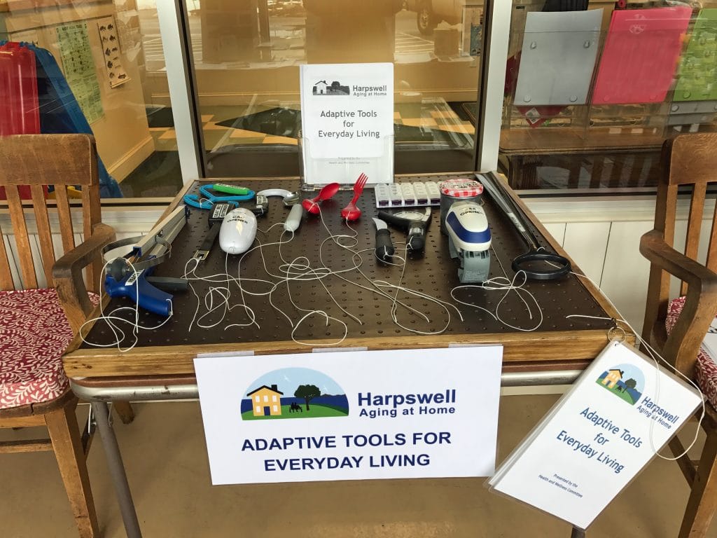 A table displaying an assortment of adaptive tools approved by HAH