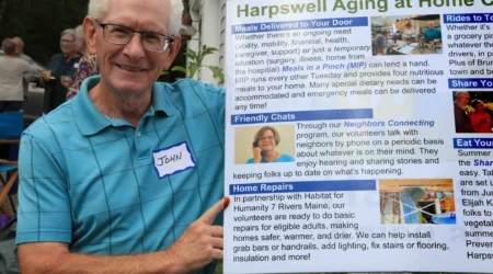 Harpswell Aging at Home volunteer John Ferraro highlights the efforts of the Home Repairs Team.